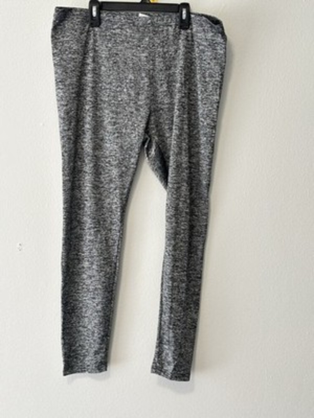 SheIn Curve 1XL Gray Marled Ankle Leggings Elastic Waist Polyester Plus Size